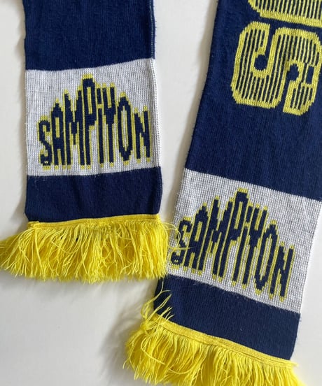 【USED】 Knit Soccer Muffler Yellow × Navy / 230206-006