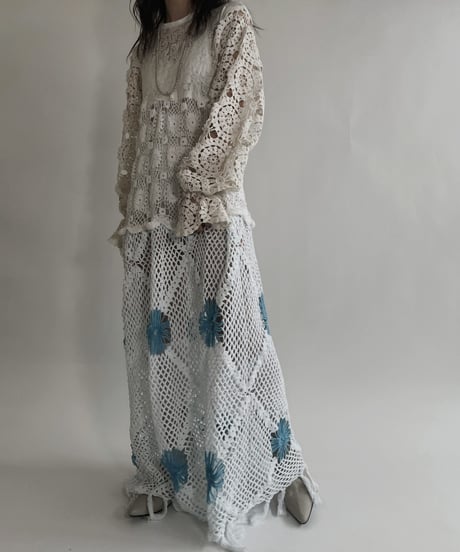 【RE;CIRCLE】 RE Crochet Lace Patchwork One-piece / 220526-006