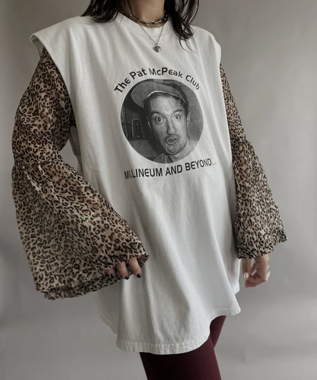 【USED】 Leopard Flare Sleeve Sheer Top / 230617-022