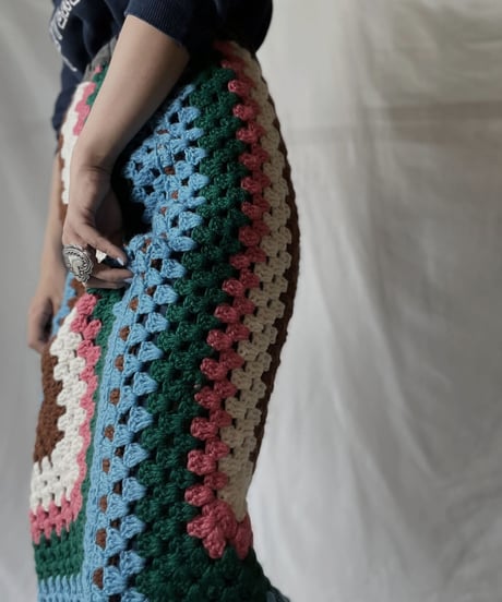 【RE;CIRCLE】 RE Granny Knit Long Skirt⑨/211014-029