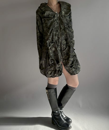【USED】 MARITHE FRANCOIS GIRBAUD Camouflage Nylon Design Coat / 251227-017
