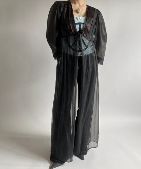 【USED】  Lace Pattern Sheer Long One-Piece /250301-011