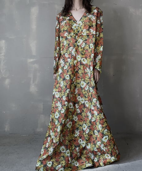 【USED】  Flower Patterned Poly L/S One-piece/220220-005