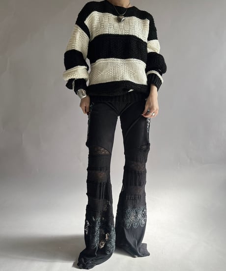 【USED】 PRINCE BERNAD Border Knit Top/241207-013