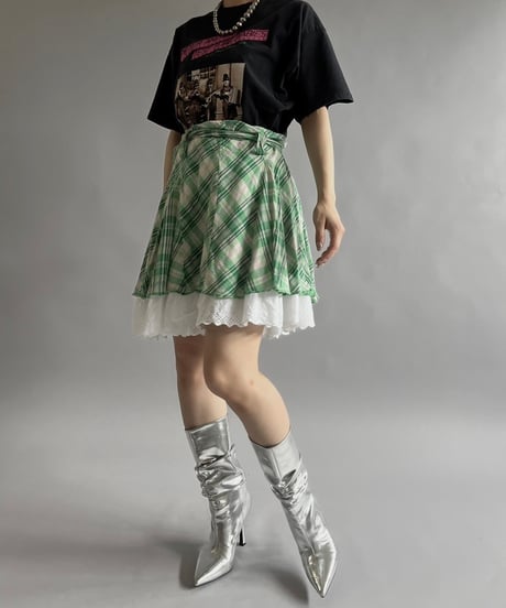 【USED 】Check Patterned Mini Skirt / 240713-012