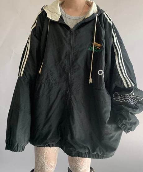 【USED】  Made in USA 80's adidas Hooded Nylon Jacket/241116-012