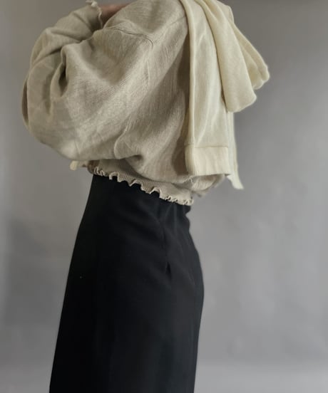 【RE;CIRCLE】 RE Acrylic Knit Cardigan + Hoodie White × Beige / 230220-012