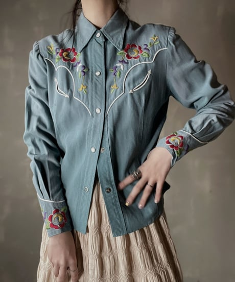 【USED】　Vintage L/S Western Shirt/ 220220-014