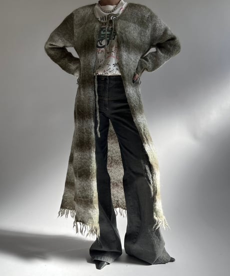 【USED】 Mohair Knit Gown Coat /250104-042