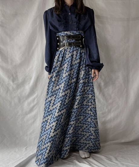【USED】 Shiny Poly Long Skirt/210921-024