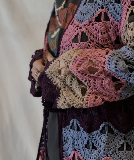 【USED】Crochet Knit Cardigan④/210217-066