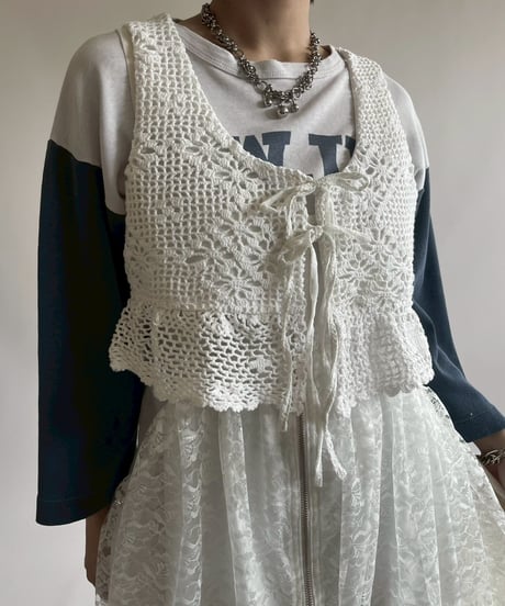 【RE;CIRCLE】RE Crochet Short Vest / 250515-010