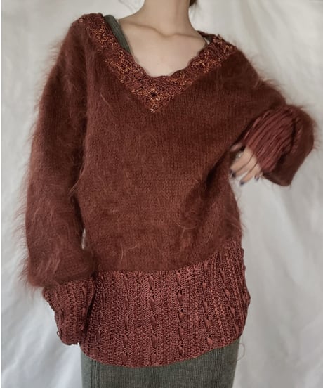 【USED】    Mohair Knit Top/211216-021