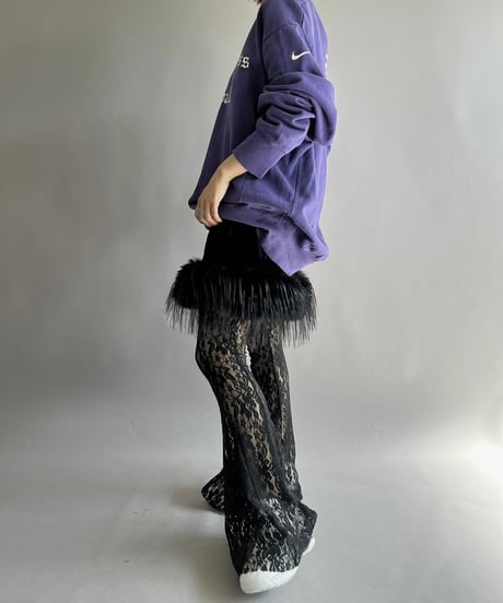 【USED】 Fur Patterned  Velour Camisole Long One-Piece/241019-007