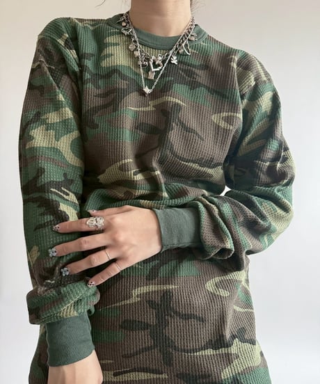 【USED】 Camo Waffle L/S Top /250412-039