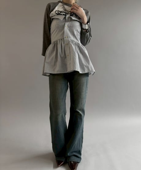 【RE;CIRCLE】  RE Stripe Shirt Mini One-Piece / 260611-011