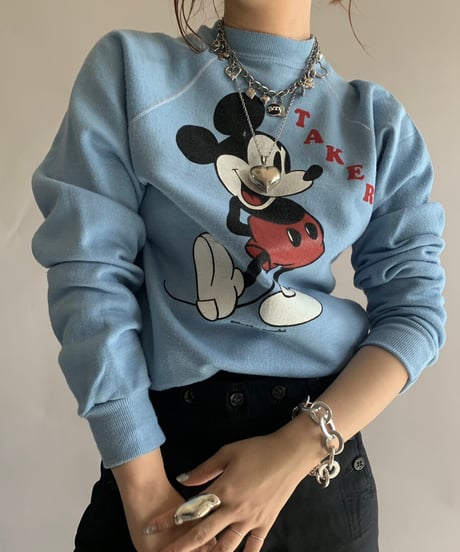【USED】 80s Disney Mickey Sweat Top/241124-005