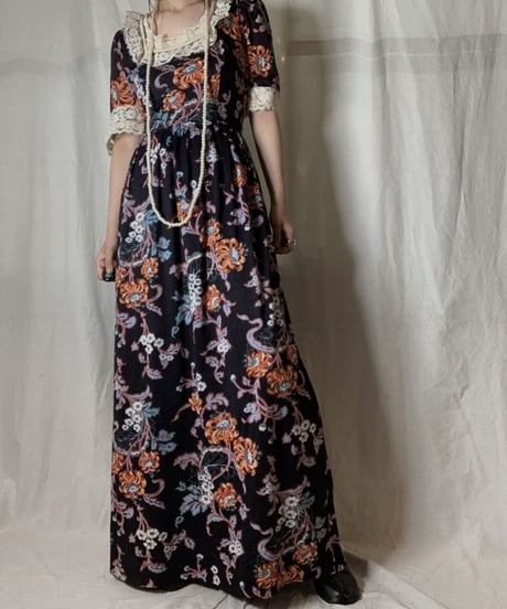 【USED】 EURO Poly Flower Patterned S/S Dress/210714-035