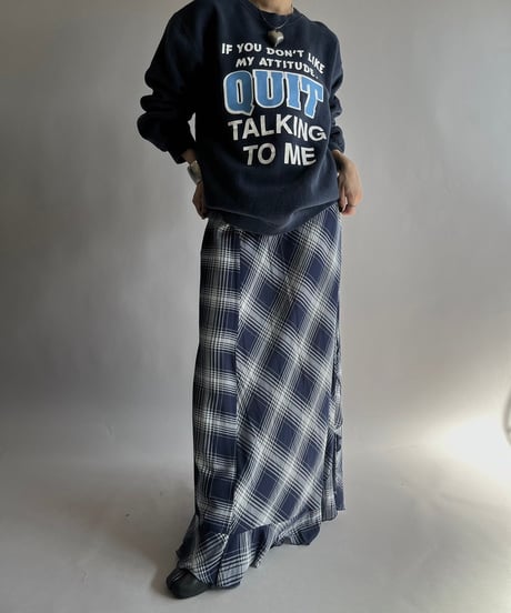 【USED】 Check Patterned Sheer Skirt / 241019-027