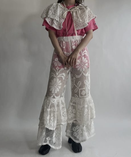 【RE;CIRCLE】 RE Crochet Tiered Pants / 220623-033