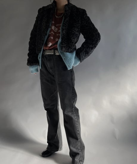 【USED】 Leopard Fake Fur Jacket Made in USA / 240101-030