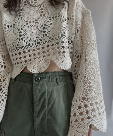 【RE;CIRCLE】 RE Crochet Lace Top / 230330-018