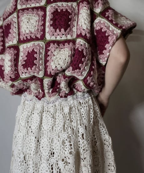 【RE;CIRCLE】 RE Granny Knit×Lace S/S One-piece/210917-010