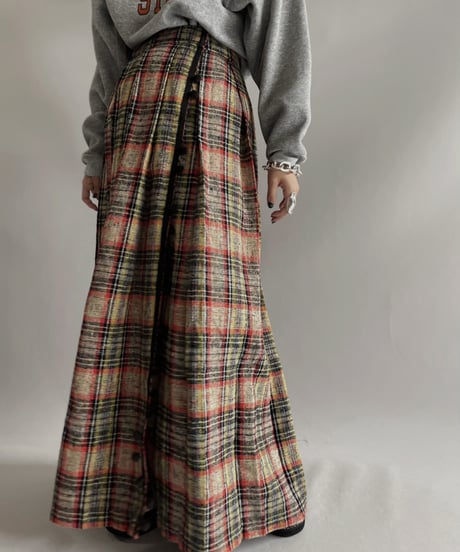 【USED 】 Tartan Check Wrap Long Skirt/ 231202-008