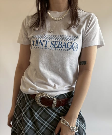 【USED】 RESIZED Made in USA 80's POINT SEBAGO T-Shirt / 250802-023