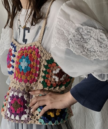 【NEW】 Granny Knit Bustier①/210421-018
