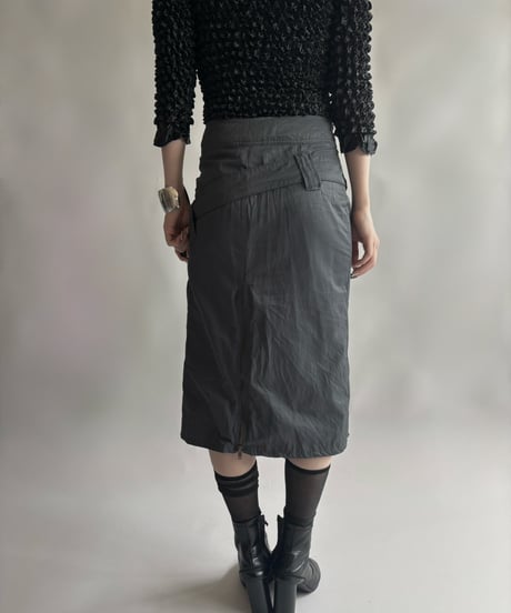 【USED】 Belt Design Zip-Up Skirt / 250906-004