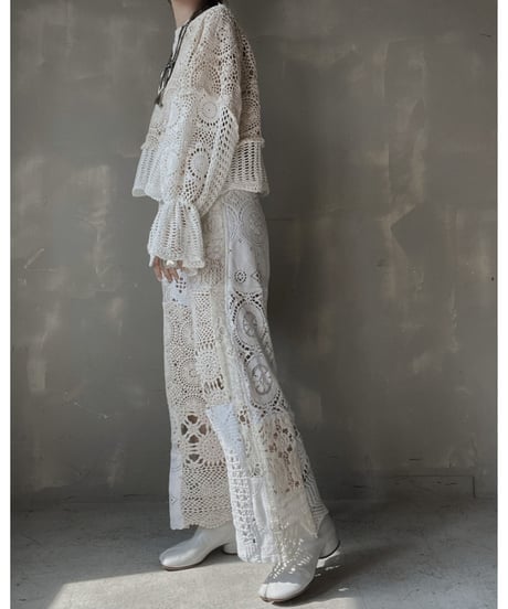【RE;CIRCLE】 RE Crochet Patchwork L/S Top⑥/20220317-011