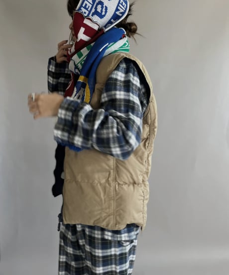 【USED】 Reversible Down Vest Beige ⇄ Navy / 221224-005