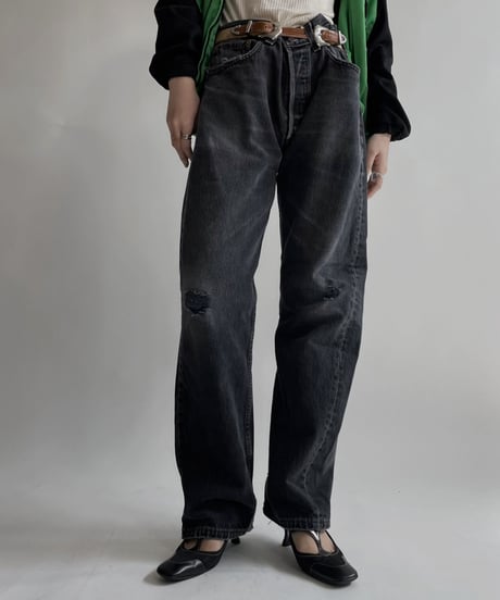 【USED】  Made in USA Levi's Denim Pants 501 Black/ 220416-023