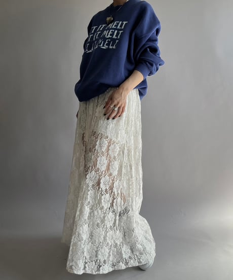 【USED】 Lace Patterned Lame Long One-Piece/241019-017