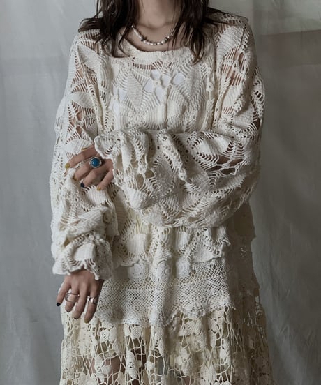 【RE;CIRCLE】  RE Crochet L/S Dress ①/210512-009