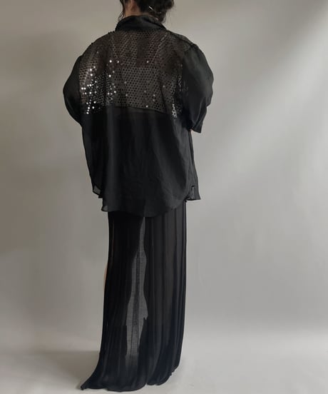 【USED】 L/S Spangle Sheer Shirt / 230722-012