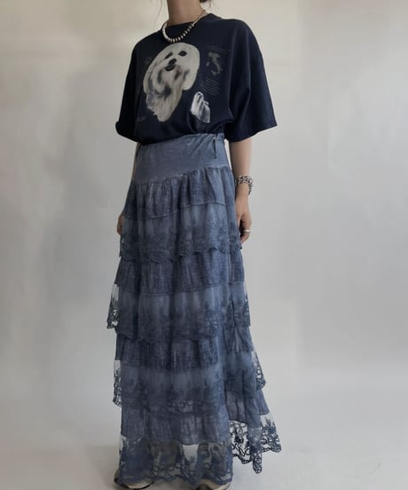 【USED】 Tiered Lace Long Skirt /220716-017