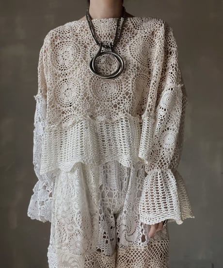 【RE;CIRCLE】 RE Crochet Patchwork L/S Top⑥/20220317-011