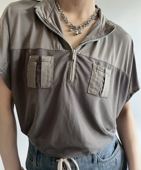 【USED】 DKNY GOLF Half Zip Design S/S Top  / 250526-009