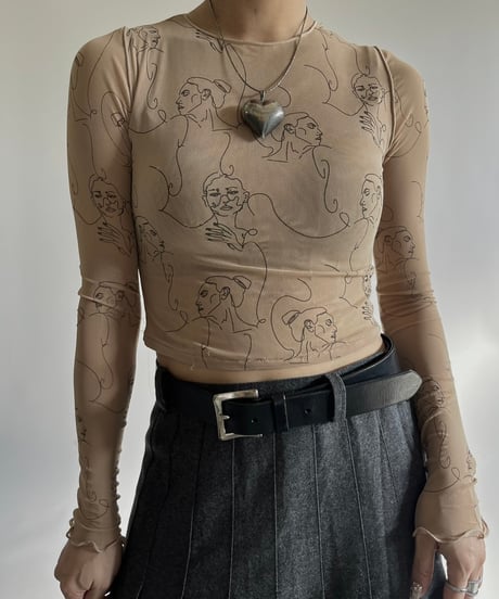 【USED】 MICAS Pattern Sheer Top/250118-024