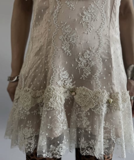 【USED】BRYAN and JOHNNY N/S Lace Patterned One-Piece /240421-007