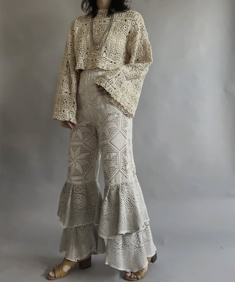 【RE;CIRCLE】 RE Crochet Tiered Pants / 230504-015