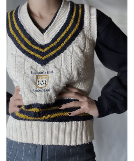 【USED】  Cable Knit Vest/220127-018