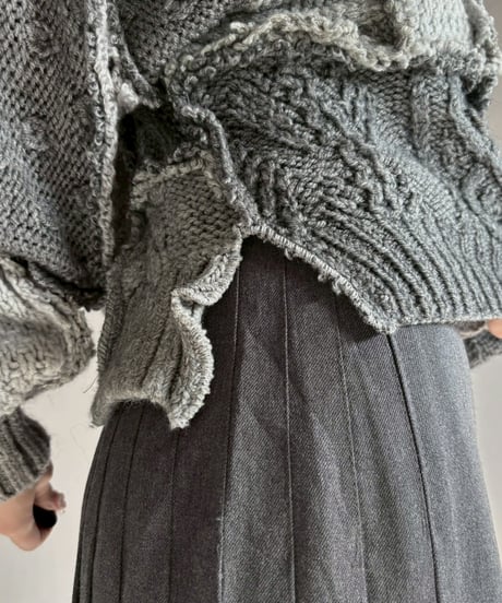 【RE;CIRCLE】 RE Aran Knit Patchwork Pullover Top / 251218-004