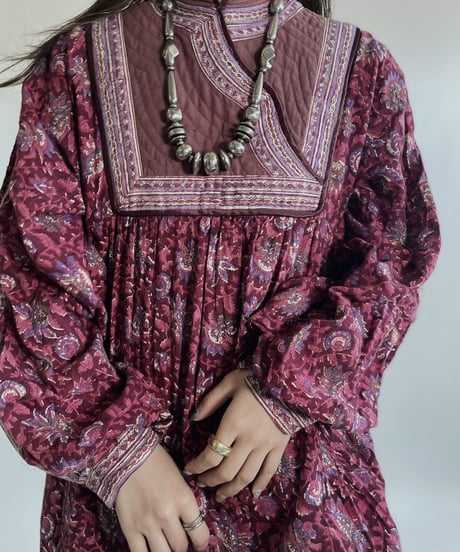 【売約済】 Indian Long Sleeves One-piece / 220514-028