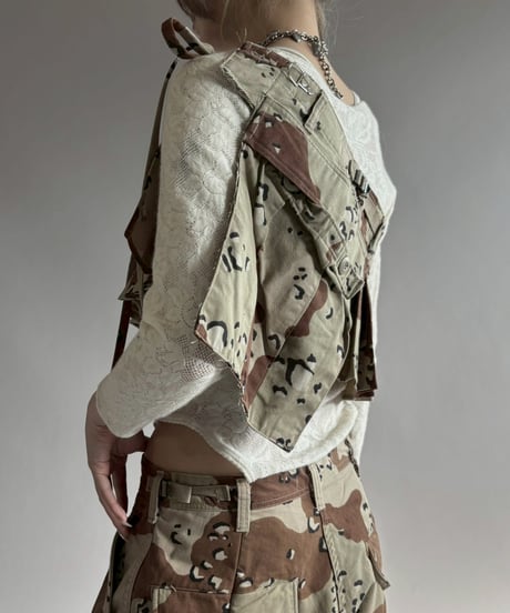 【3月中旬頃発送 / RE;CIRCLE】 RE  Military Camouflage Wrap Skirt / 260226-015
