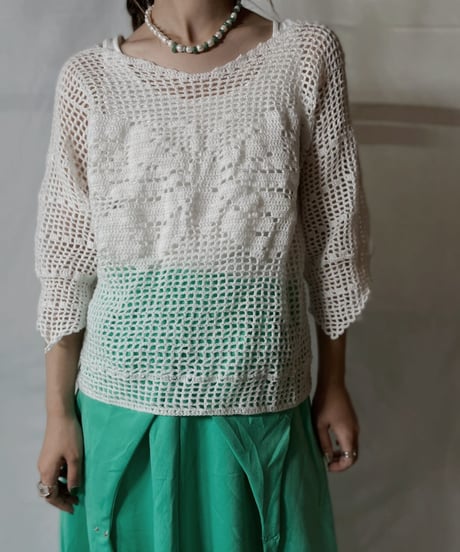 【USED】  Crochet L/S Top②/20210819-010