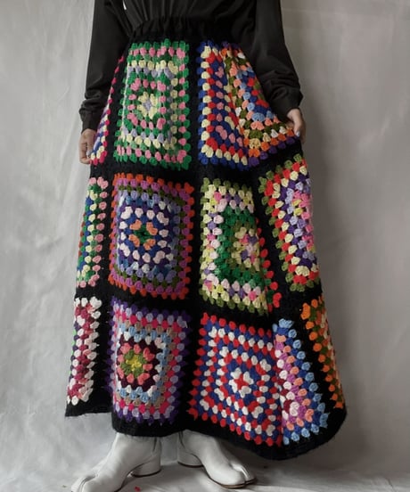 【RE;CIRCLE】 RE Granny Knit Long Skirt①/211014-012