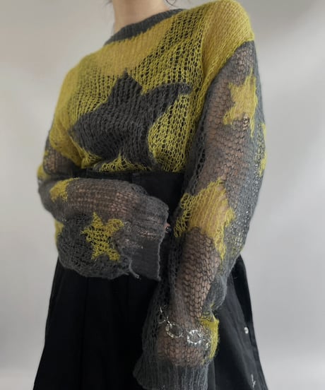 【USED】 MARC JACOBS Star Patterned Mesh Knit Top / 231028-020